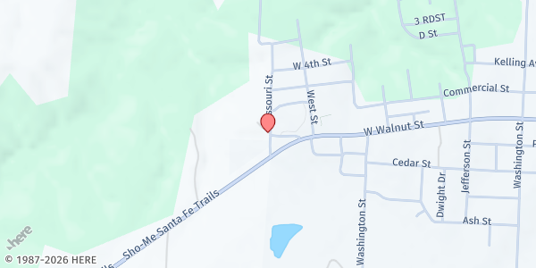 Map showing Shepherd's Food Pantry at 604 Missouri Street, Waverly, MO