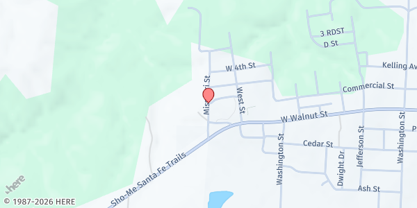 Map showing Shepherd's Food Pantry at 604 Missouri St., Waverly, MO