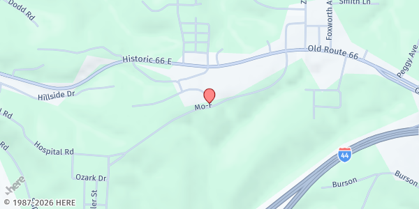 Map showing CMAAA Waynesville Senior Center - Food Distribution Center at 1401 A, Waynesville, MO