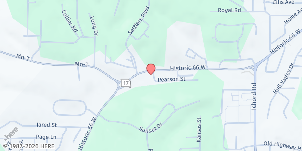 Map showing Good Samaritan of the Ozarks Emergency Resource Center at U.S. Rt. 66, Waynesville, MO