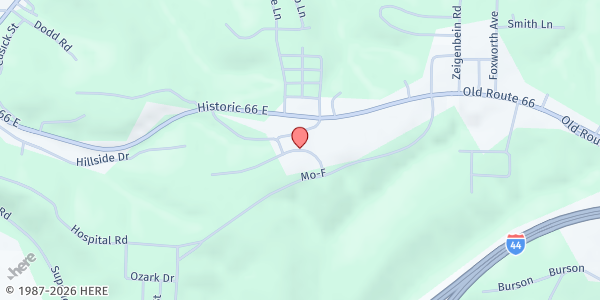 Map showing Waynesville/St. Robert Senior Citizens, Inc. at 1401 A Ousley Road, Waynesville, MO