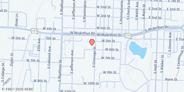 Map showing BOYS & GIRLS CLUB OF SWMO – EUGENE FIELD ELEMENTARY at 510 South Oronogo Street, Webb City, MO