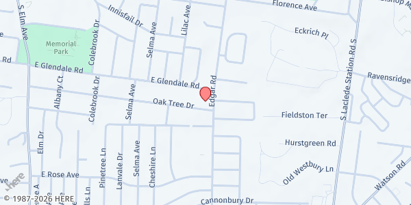 Map showing The Gathering Webster at 921 Edgar Rd, Webster Groves, MO