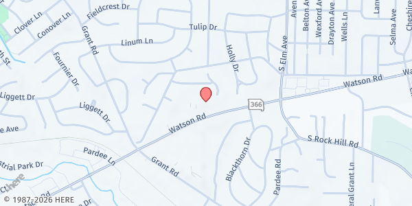 Map showing The Lutheran Church of Webster Gardens at 8749 Watson Rd, Webster Groves, MO