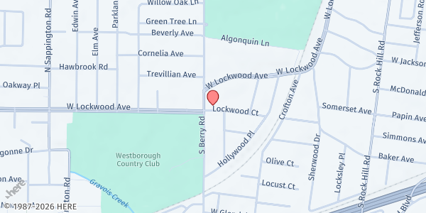 Map showing Webster Hills United Methodist Church and Preschool at 698 W Lockwood Ave, Webster Groves, MO