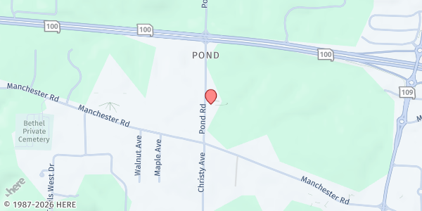 Map showing First Baptist Church of Wildwood at 2470 Pond Rd, Wildwood, MO