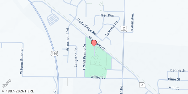 Map showing Willard Community Center at 222 W Jackson St, Willard, MO