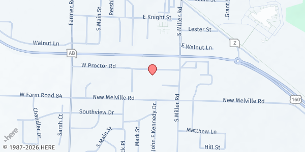 Map showing Willard Community Christian Church at 300 Proctor Rd, Willard, MO