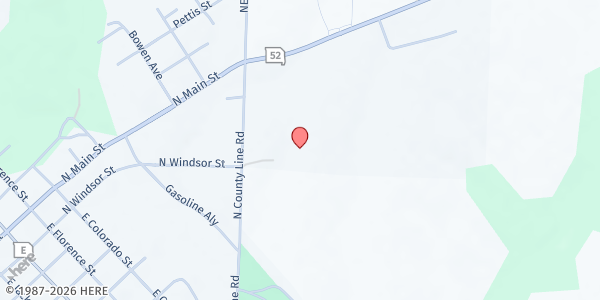 Map showing Windsor Assembly of God at 300 N. County Line Rd., Windsor, MO