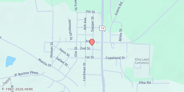Map showing Shannon County Food Pantry at 102 2nd St, Winona, MO