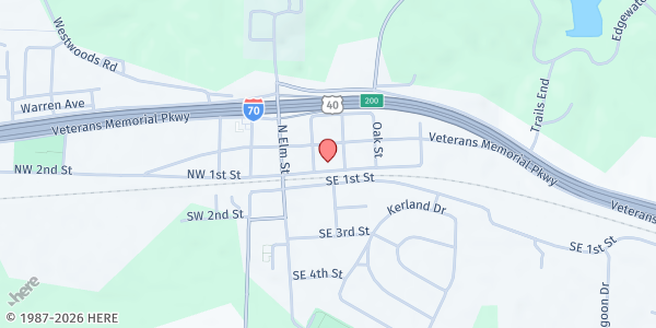 Map showing Wright City Community Food Pantry at 217 E N 1st St, Wright City, MO