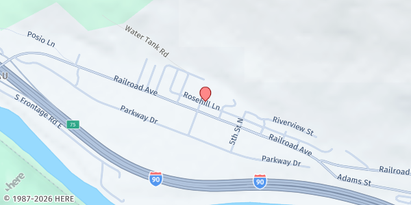 Map showing Alberton High School at 306 Railroad Ave., Alberton, MT