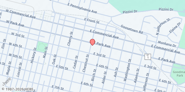 Map showing Anaconda Thrift Center at 501 E Park Ave., Anaconda, MT