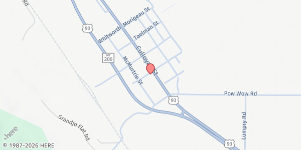 Map showing Arlee CDC Food Pantry at 92555 US Hwy 93, Arlee, MT