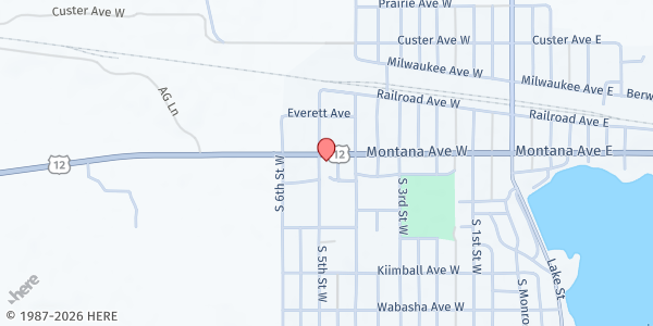 Map showing Senior Citizen Center at 420 W Montana Ave, Baker, MT
