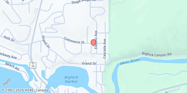 Map showing Community U.M.C. at 750 Electric Ave., Big Fork, MT