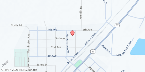 Map showing Big Sandy Activities Inc at 142 Great Northern Ave, Big Sandy, MT