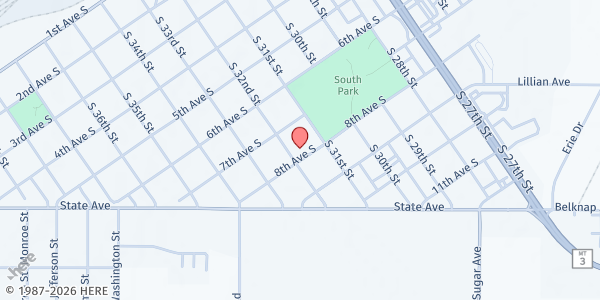 Map showing Friendship House of Christian Service at 3123 8th Ave. South, Billings, MT