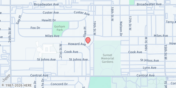 Map showing Open Bible Christian Center at 302 19th St. West, Billings, MT