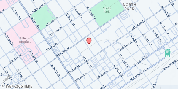 Map showing Tumbleweed Runaway Program - Billings at 505 N 24th St, Billings, MT