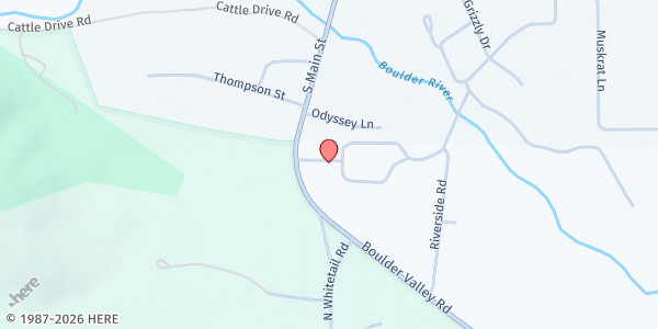 Map showing Alternative Youth Adventures at 105 Venture Way, Boulder, MT