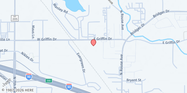 Map showing Bozeman KidsPack HRDC at 206 E Griffin Drive, Bozeman, MT