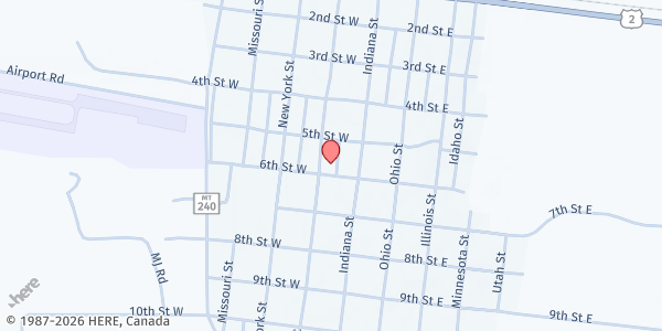 Map showing Chinook Food Pantry at 112 6th St. W., Chinook, MT