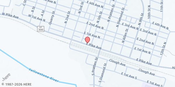 Map showing Project Hope at 428 Pike Ave., Columbus, MT