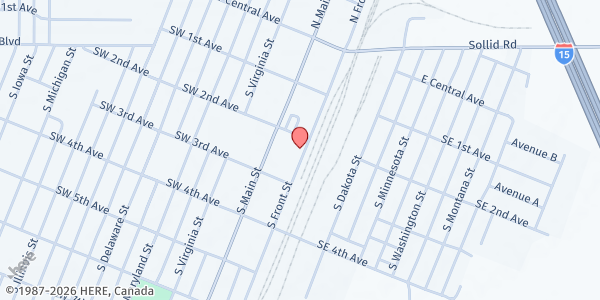 Map showing Pondera Food Pantry at 220 S. Front St., Conrad, MT