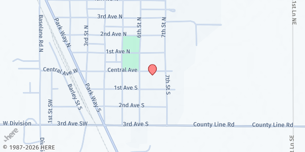 Map showing Fairfield Food Pantry at 603 Central Ave, Fairfield, MT