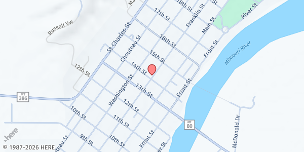 Map showing Chouteau County Schools - Fort Benton at 1020 13th St., Fort Benton, MT