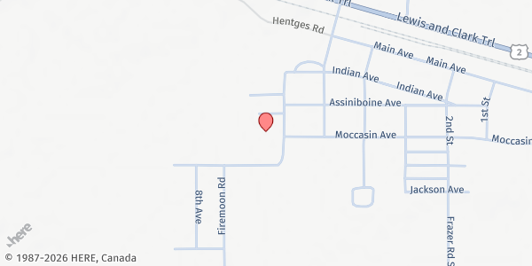 Map showing Frazer School District at 325 6th St., Frazer, MT