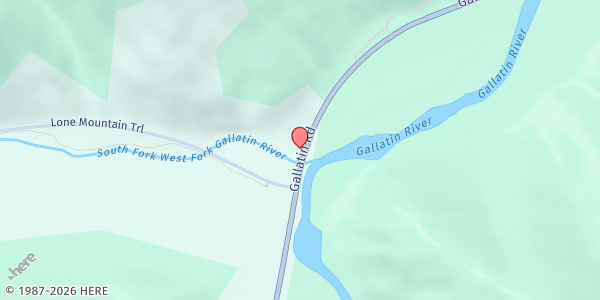 Map showing Big Sky Community Food Bank at 47995 Gallatin Rd Ste 201, Gallatin Gateway, MT