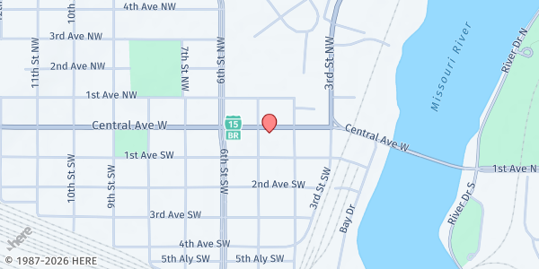 Map showing ST. VINCENT DE PAUL - GREAT FALLS at 426 Central Ave W, Great Falls, MT