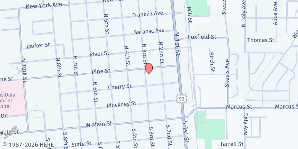 Map showing Haven House Boxes at 316 N 3rd St, Hamilton, MT