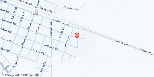 Map showing Harlem School District at 610 1st Ave. SE, Harlem, MT