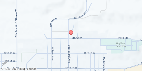 Map showing Havre Assembly at 901 9th St W, Havre, MT