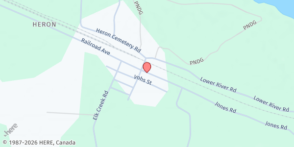 Map showing Heron Senior Center at 27 Railroad Ave, Heron, MT