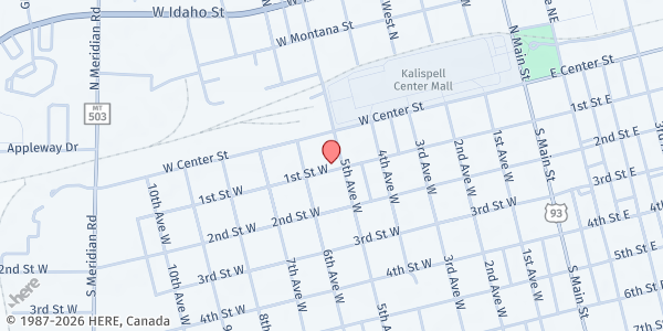 Map showing A Ray of Hope at 46 5th Ave. W, Kalispell, MT