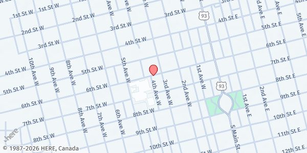 Map showing Calvary Lutheran Church at 2200 U.S. Rte., Kalispell, MT