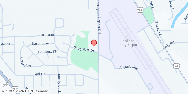 Map showing Church 29 Food Pantry at 1896 Airport Rd., Kalispell, MT