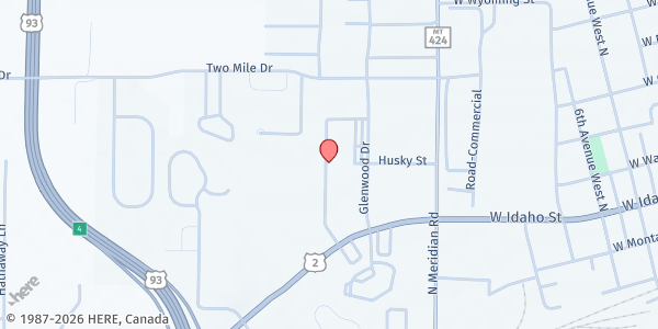 Map showing Northwest Montana United Way - Kalispell at 1203 U.S. Hwy 2 W, Kalispell, MT