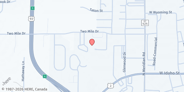 Map showing Office of Public Assistance- Kalispell at 121 Financial Drive Suite A, Kalispell, MT
