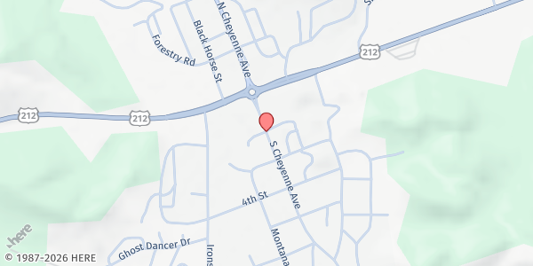 Map showing Boys & Girls Club of the Northern Cheyenne Nation at 634 S Cheyenne Avenue, Lame Deer, MT
