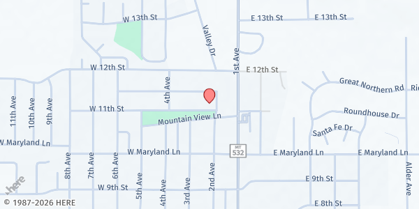 Map showing Laurel Nazarene at 201 West 11th Street, Laurel, MT