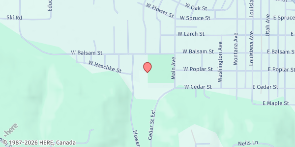 Map showing Libby Food Pantry - Physical Location at 409 W Balsam, Libby, MT