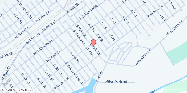 Map showing Loaves & Fishes of Livingston at 301 S Main St Unit 1, Livingston, MT