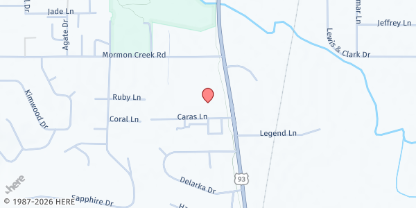 Map showing Lolo Locker at 6220 Caras Lane, Lolo, MT