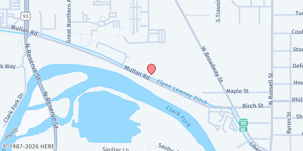 Map showing Missoula Correctional Services, Inc. at 2350 Mullan Rd., Missoula, MT