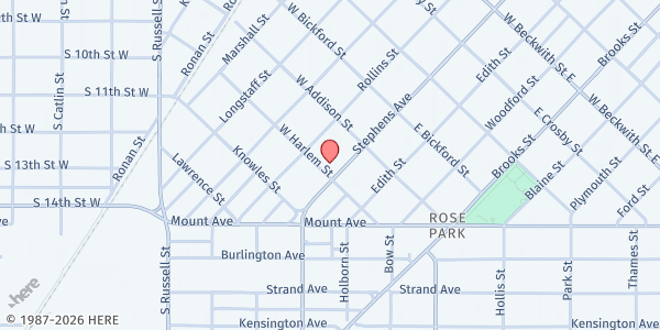 Map showing Soft Landing Missoula at 939 Stephens Ave. Suite C, Missoula, MT
